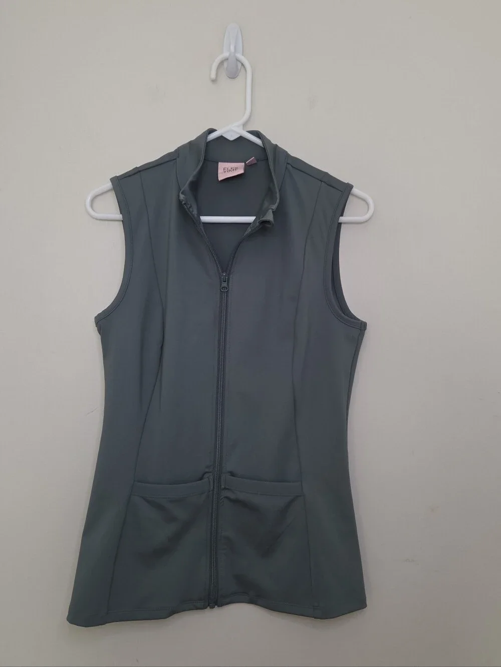 Women's Flex Time Green Zip Front Vest Sz Medium